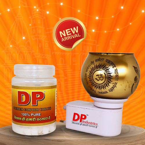 dp camphor 50g + swastik wood cutout kapoor dani (pack of 1) dp camphor 50g + swastik wood cutout kapoor dani (pack of 1)