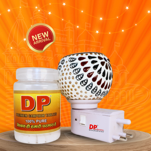 dp camphor 50g + swastik wood cutout kapoor dani (pack of 1) dp camphor 50g + swastik wood cutout kapoor dani (pack of 1)