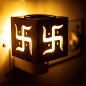dp camphor 50g + swastik wood cutout kapoor dani (pack of 1)