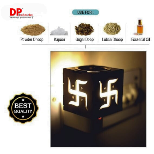 dp camphor 50g + swastik wood cutout kapoor dani (pack of 1) dp camphor 50g + swastik wood cutout kapoor dani (pack of 1)