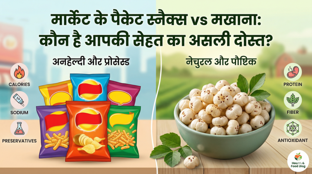 मार्केट के पैकेट स्नैक्स vs मखाना